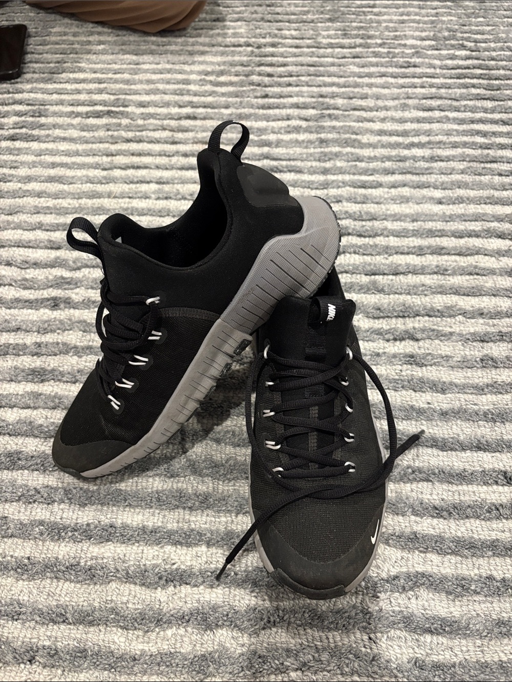Men's custom Black Athletic Sneakers with Gray Sole